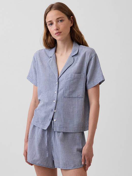 Gap Crinkle Gauze Oversized PJ Shirt — photo 1