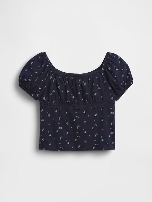 Gap Kids Lace-Trim Puff-Sleeve Top — photo 3