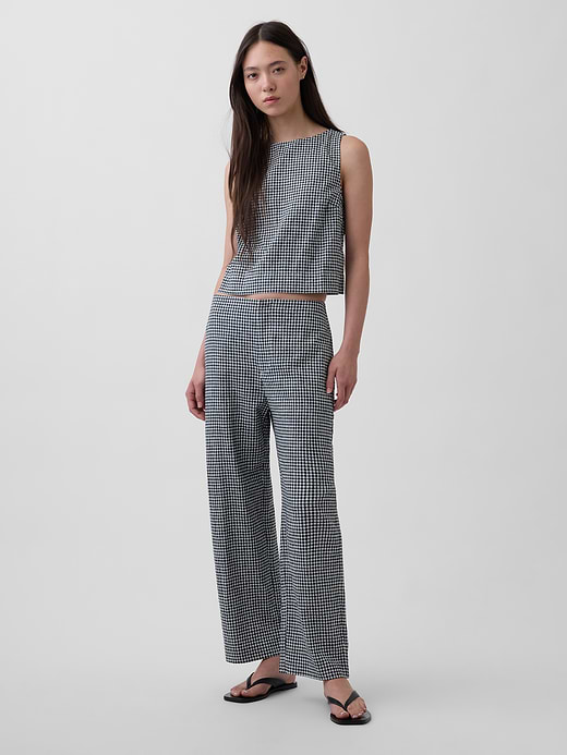 Gap Linen-Blend Relaxed Straight Ankle Pants — photo 1