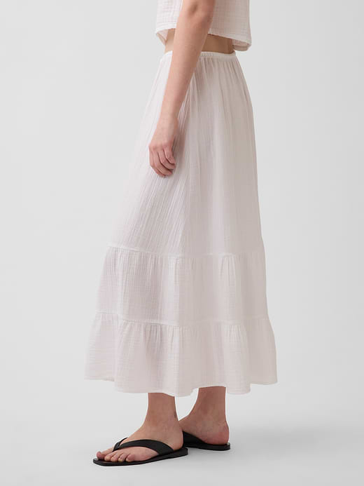 Gap Cotton Gauze Tiered Easy Maxi Skirt — photo 4