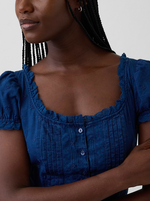 Gap Embroidered Puff-Sleeve Maxi Dress — photo 5