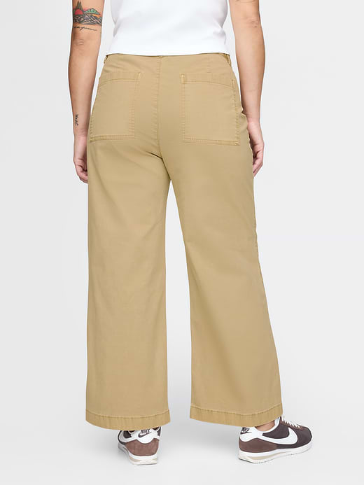 Gap High Rise Stride Wide-Leg Ankle Khakis — photo 7