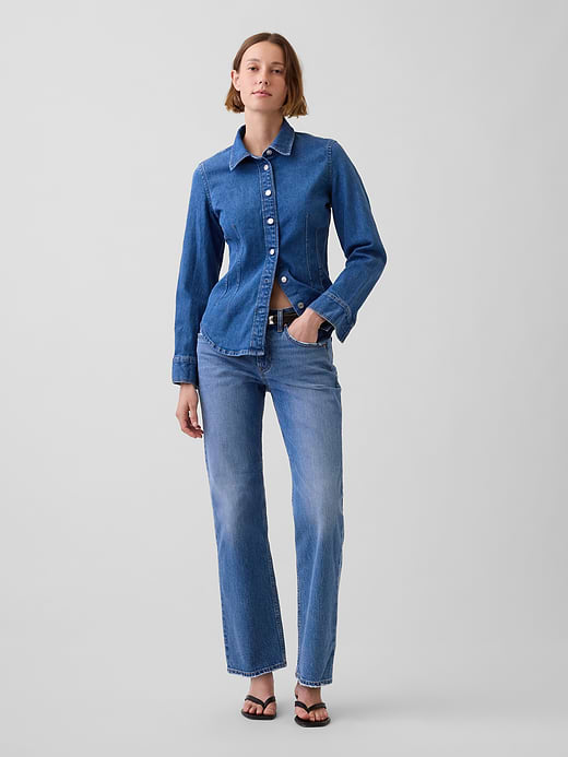 Gap Mid Rise Relaxed Straight Jeans — photo 14