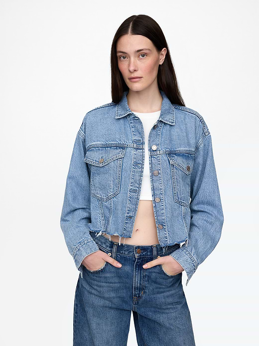 Gap UltraSoft Icon Denim Crop Jacket — photo 1