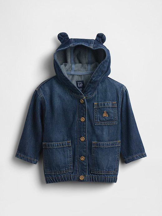 Gap Baby Jersey-Lined Hooded Denim Jacket — photo 1