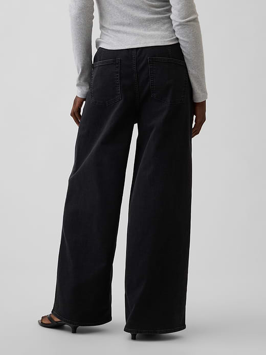 Gap Mid Rise UltraSoft Pleated Easy Baggy Jeans — photo 5