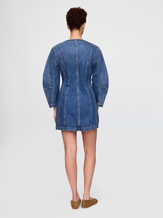 Gap Denim Barrel-Sleeve Mini Dress — photo 3