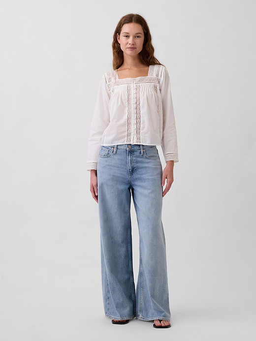 Gap Lace-Trim Square-Neck Top — photo 3