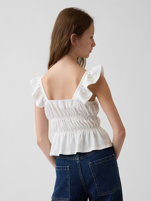 Gap Kids Flutter-Sleeve Smocked Peplum Top — photo 4