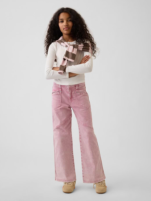 Gap Kids Low Rise Stride Wide-Leg Jeans — photo 6