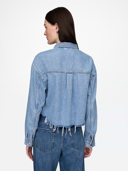 Gap UltraSoft Icon Denim Crop Jacket — photo 4