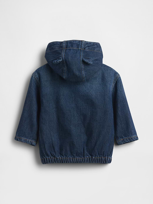 Gap Baby Jersey-Lined Hooded Denim Jacket — photo 3
