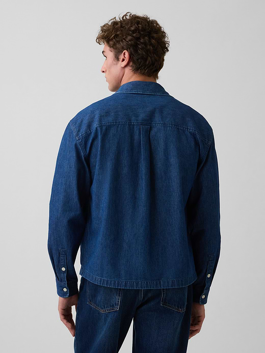 Gap Denim Relaxed Straight-Hem Shirt — photo 4