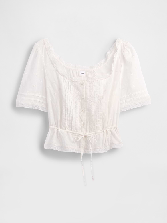 Gap Lace-Trim Peplum Top — photo 6