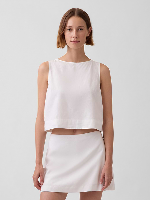 Gap Linen-Blend Crop Shell Tank Top — photo 1