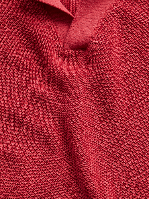 Gap Linen-Blend Camp Polo Sweater Shirt — photo 5