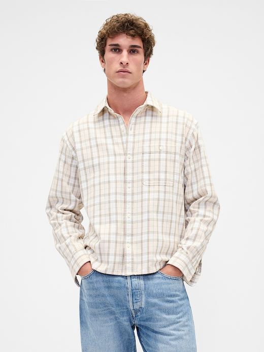 Gap Twill Straight-Hem Shirt — photo 1