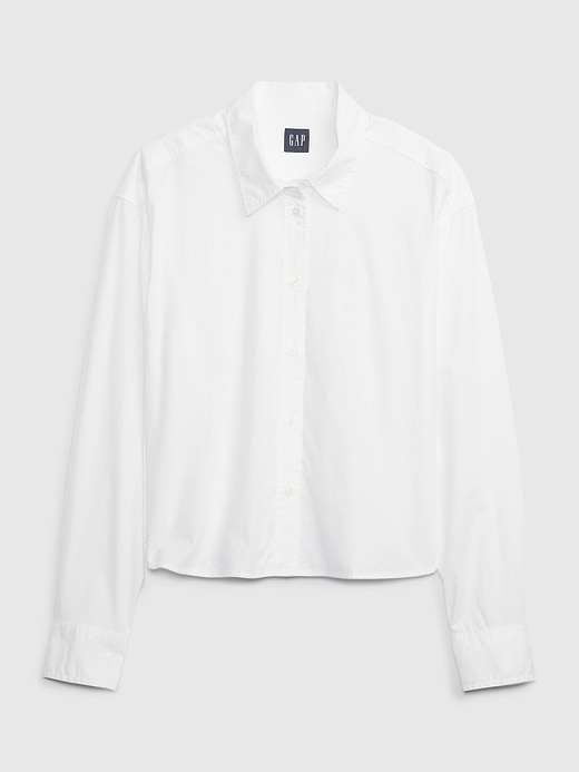 Gap Organic Cotton Poplin Crop Shirt — photo 7