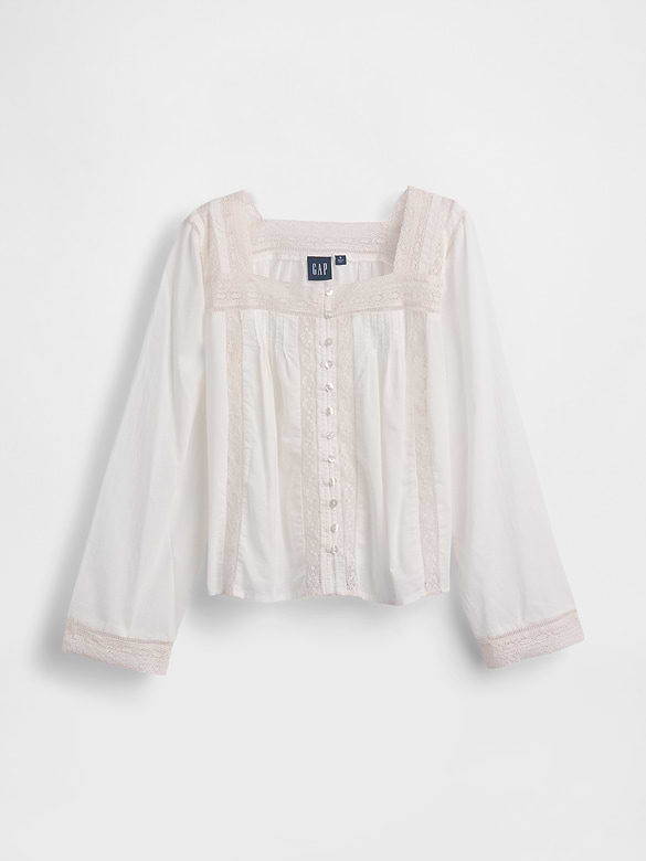 Gap Lace-Trim Square-Neck Top — photo 7