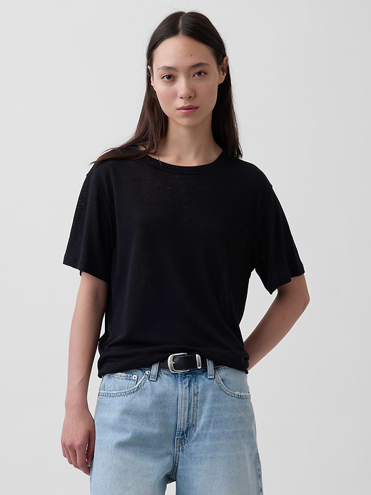 Gap Linen-Blend Relaxed T-Shirt — photo 1