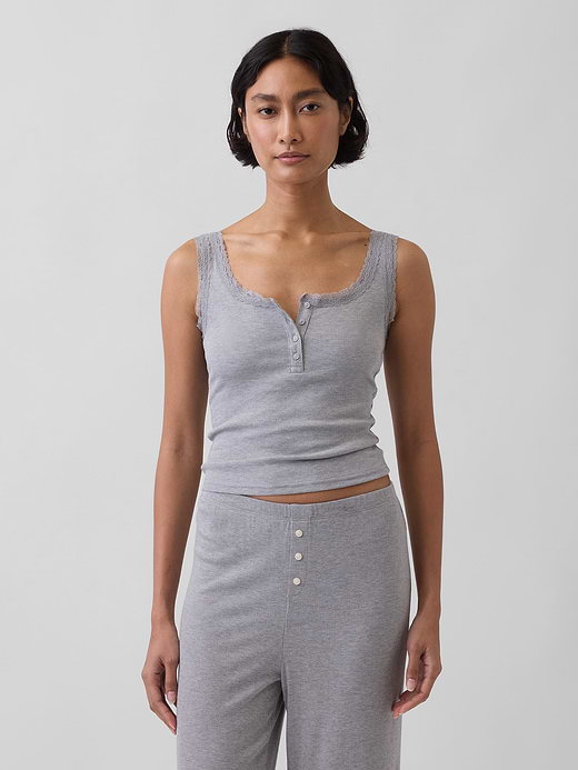 Gap Mini Rib Lace PJ Tank Top — photo 1
