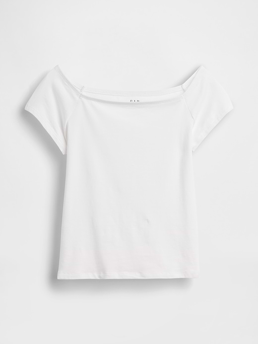 Gap CloseKnit Jersey Off-Shoulder Crop T-Shirt — photo 6