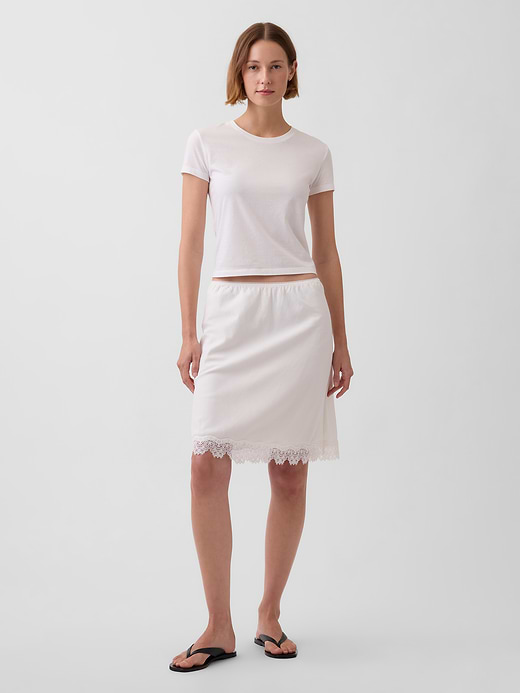Gap Linen-Blend Lace-Trim Skirt — photo 1