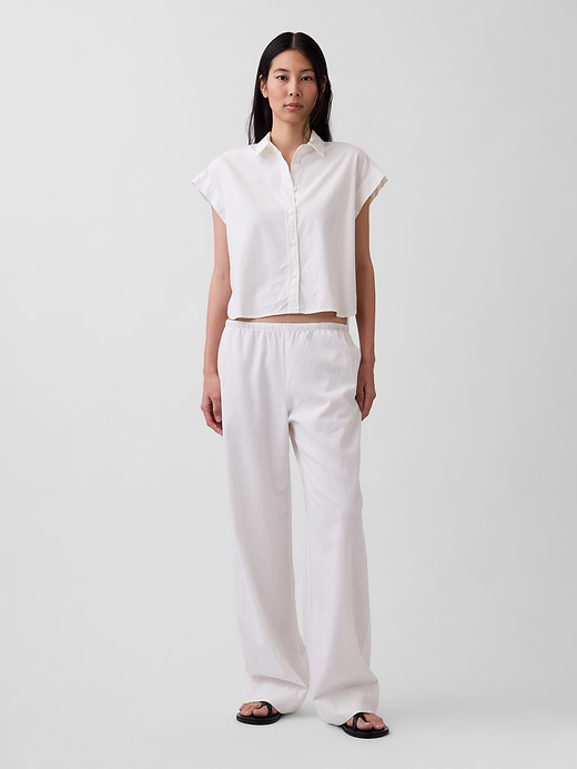 Gap Linen-Blend Easy Wide-Leg Pants — photo 1