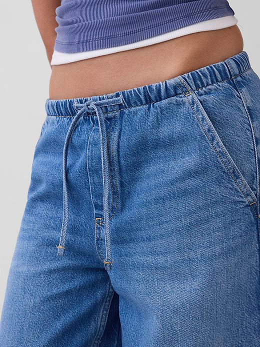 Gap Mid Rise UltraSoft Pleated Easy Baggy Jeans — photo 6