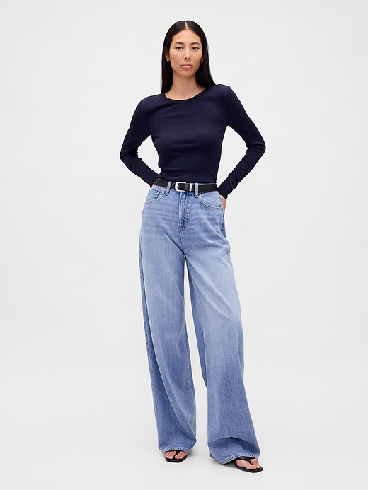 Gap Modern Compact Rib Crop T-Shirt — photo 3