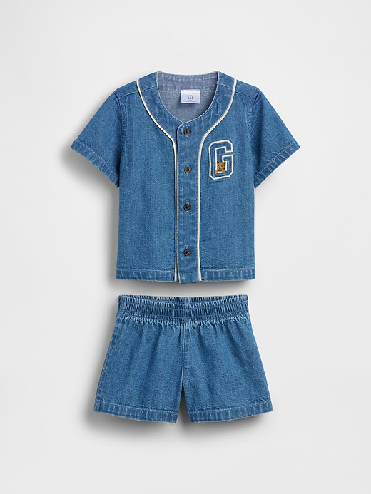 Gap Baby Denim Varsity Outfit Set — photo 1