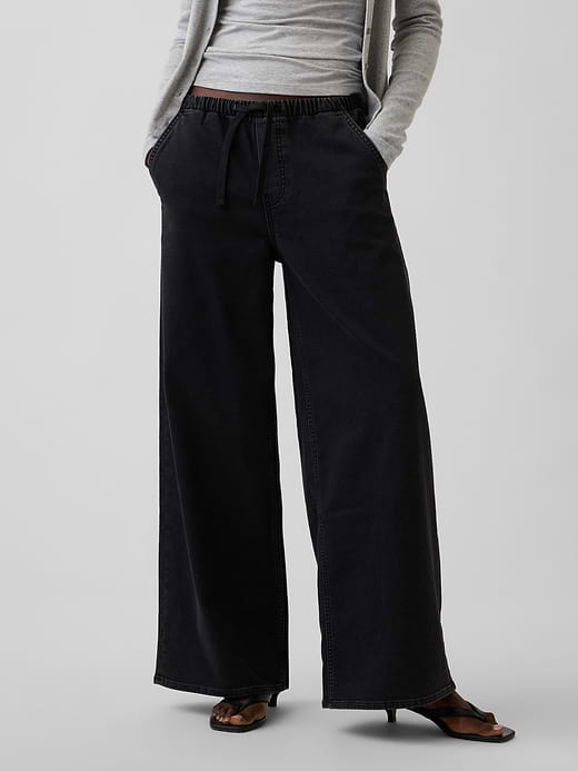 Gap Mid Rise UltraSoft Pleated Easy Baggy Jeans — photo 3