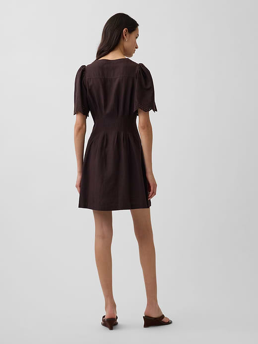 Gap Linen-Blend Cinched Mini Shirtdress — photo 3