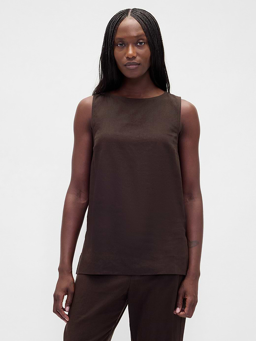 Gap Linen-Blend Shell Tank Top — photo 1