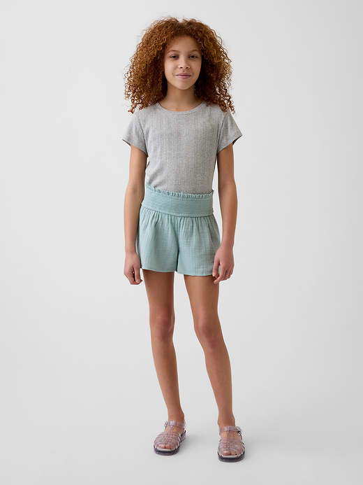 Gap Kids Cotton Gauze Butterfly-Hem Shorts — photo 1