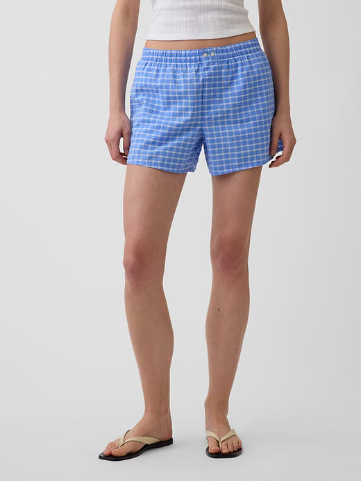 Gap 4" Seersucker Plaid Boxer Shorts — photo 3