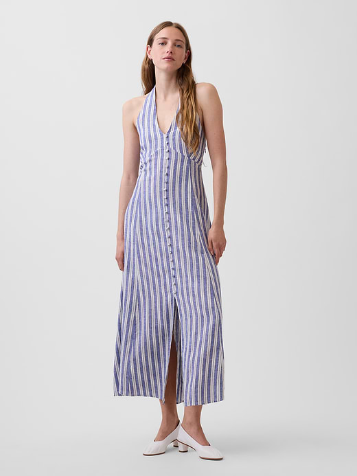 Gap Linen-Blend Halter Maxi Dress — photo 1