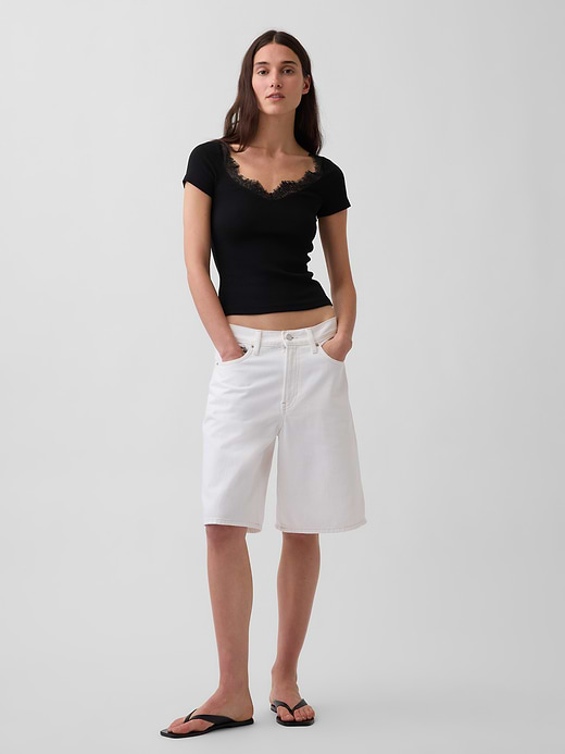 Gap Modern Lace-Trim Crop Top — photo 3