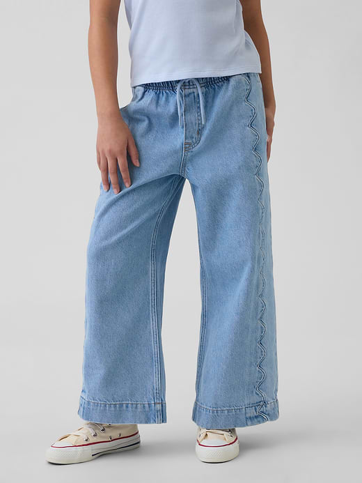 Gap Kids High Rise Stride Easy Wide-Leg Ankle Jeans — photo 4