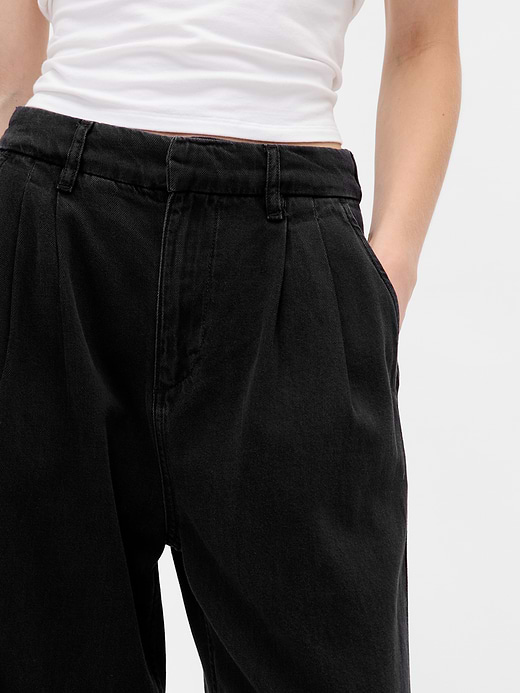 Gap 365 High Rise UltraSoft Pleated Denim Trousers — photo 9