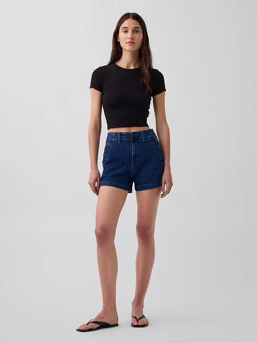 Gap 3.5" High Rise Relaxed Straight Denim Shorts — photo 1