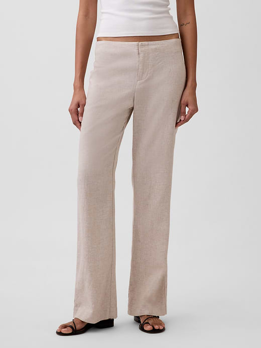 Gap Low Rise Linen-Blend Flare Pants — photo 3