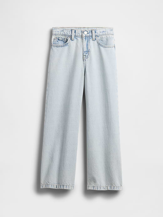 Gap Kids High Rise Stride Wide-Leg Ankle Jeans — photo 3