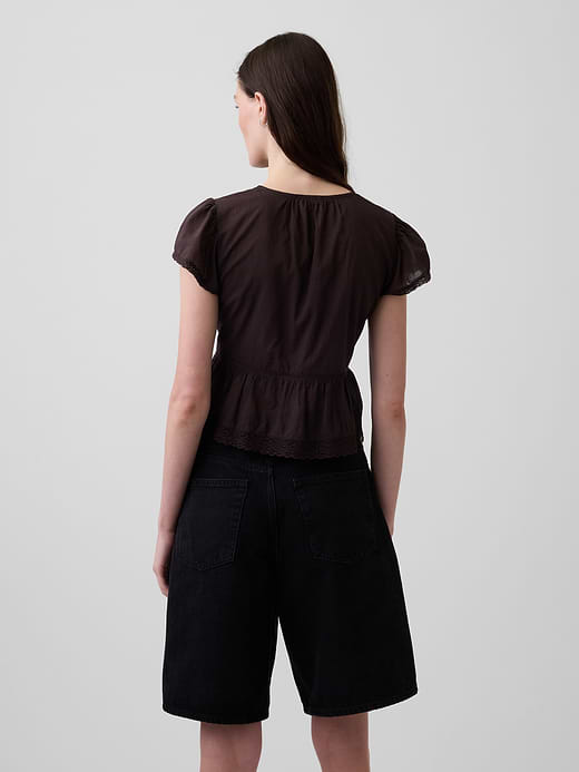 Gap Lace Voile Peplum Crop Top — photo 4