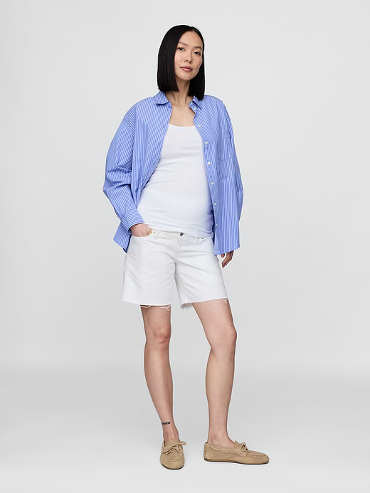 Gap 7" Maternity Full Panel Denim Bermuda Shorts — photo 1
