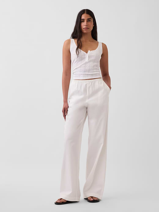 Gap Mid Rise Poplin Relaxed Easy Wide-Leg Pants — photo 1