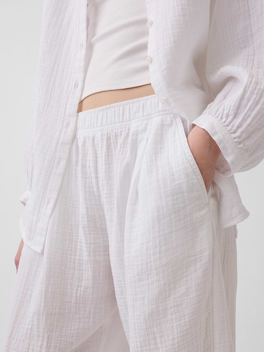 Gap Cotton Gauze Easy Barrel Pants — photo 8