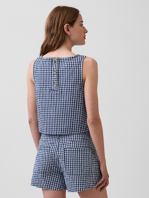 Gap Gingham Denim Crop Shell Tank Top — photo 4
