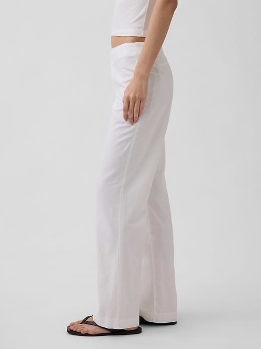 Gap Low Rise Linen-Blend Flare Pants — photo 4