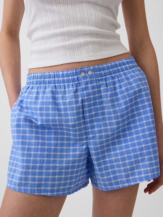 Gap 4" Seersucker Plaid Boxer Shorts — photo 8